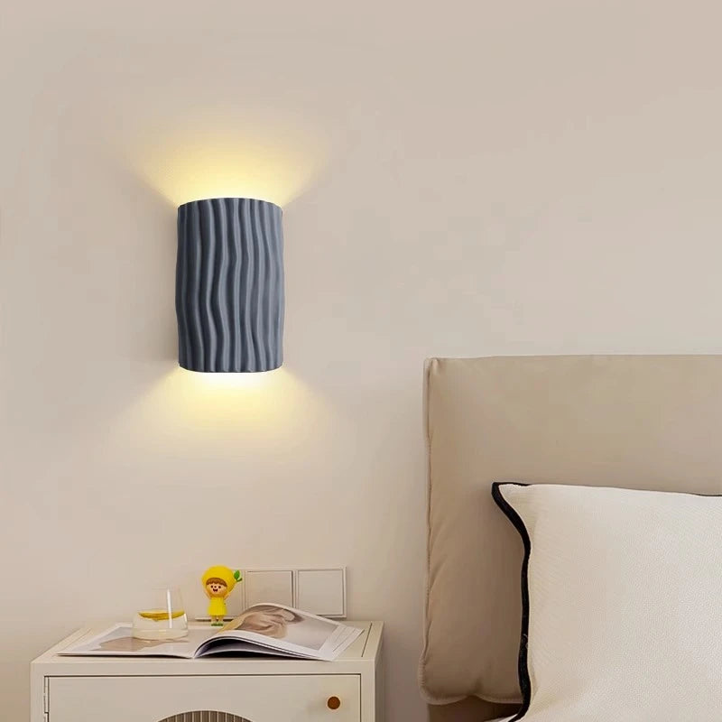 lampe murale moderne led texturée blanc vert orange gris chambre salon étude entree