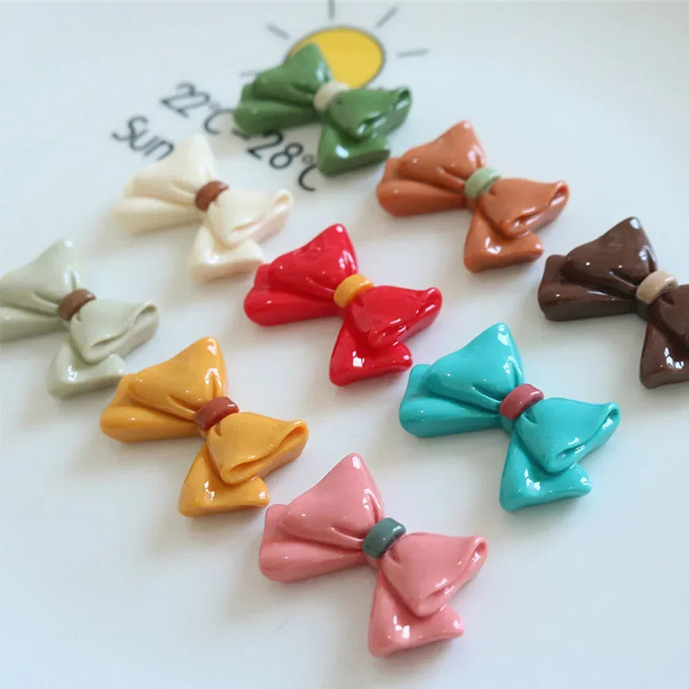 cabochons résine forme noeud ruban multicolore 31x20mm bricolage bijoux scrapbooking artisanat
