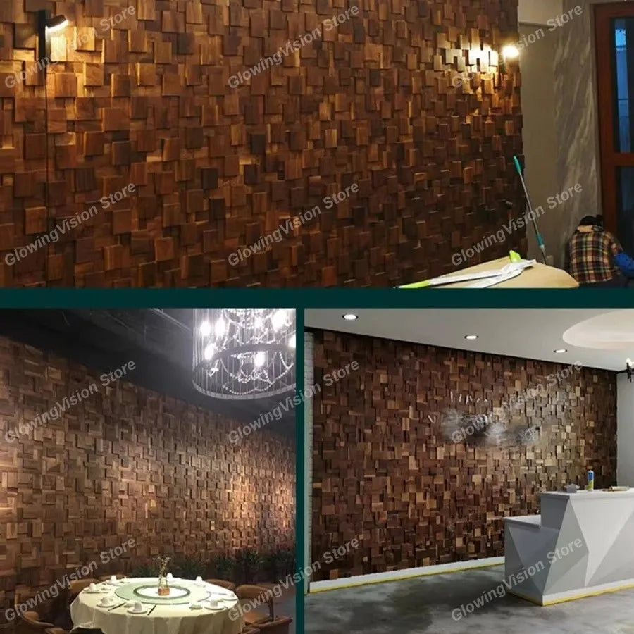 panneau décoratif bois moderne 3d marron clair grain naturel fixation mur opaque chambre