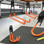 support mural vélo orange noir vis simple solide pragmatique garage outils jardin