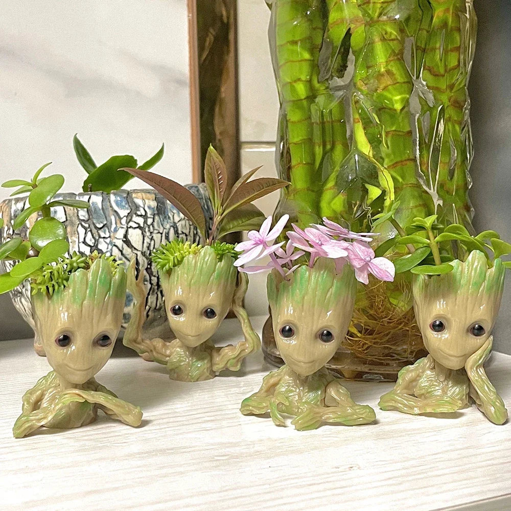 cache pot groot résine vert clair figurine gardiens galaxie décoration maison plante artificielle créatif