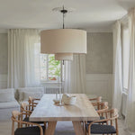 suspension lumineuse tissu beige moderne 30cm 40cm 50cm 60cm 80cm lumière chaude lumière neutre