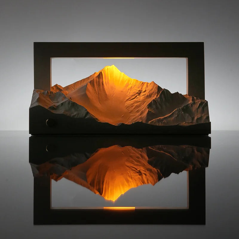 Vue de face lampe paysage neige