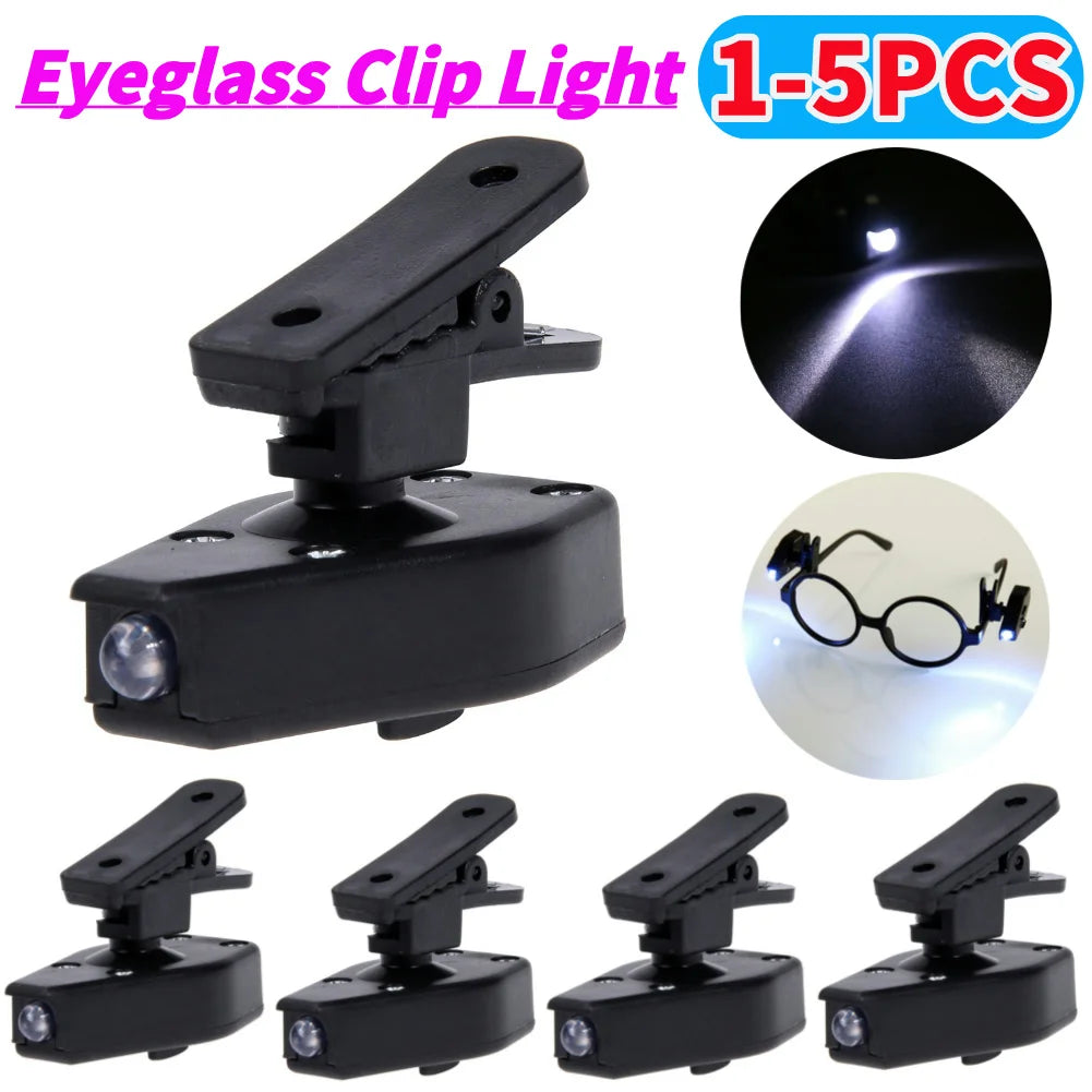 clip lumineux led noir pratique compact lunettes rechargeable portable mini pince lumière