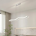 suspension lumineuse moderne blanc noir ondule clips câbles diffuseur 100cm 120cm led