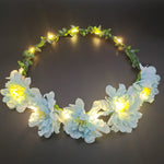 couronne fleurs lumineuse rose blanche violet occasion fête anniversaire mariage romantique festive