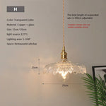 lampe suspendue transparente vintage ampoule E27 câble torsadé motifs géométriques chambre salon étude