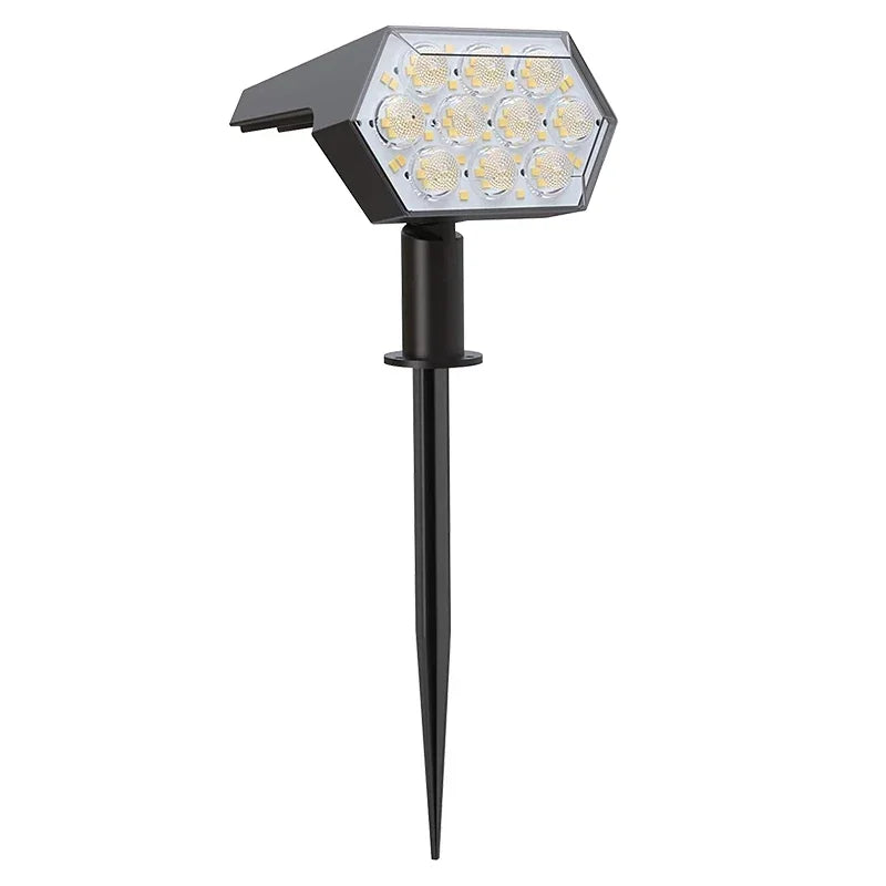 spots solaires led rechargeables ip67 moderne noirs hexagonaux autoinstallationextérieur 810h