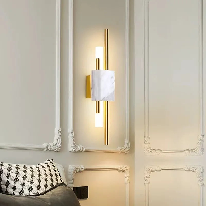 applique murale led marbre verte blanche or contemporaine 6w 249lm 90260v chambre salon entree