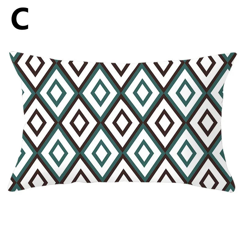 coussins géométriques motifs mandalas modernes polyester noir blanc minimaliste 30x50cm