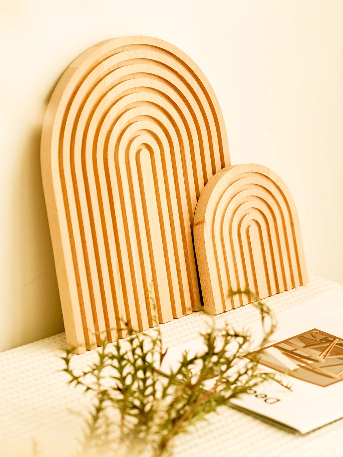 décoration moderne arc bois naturel géométrique minimaliste chambre salon ornement