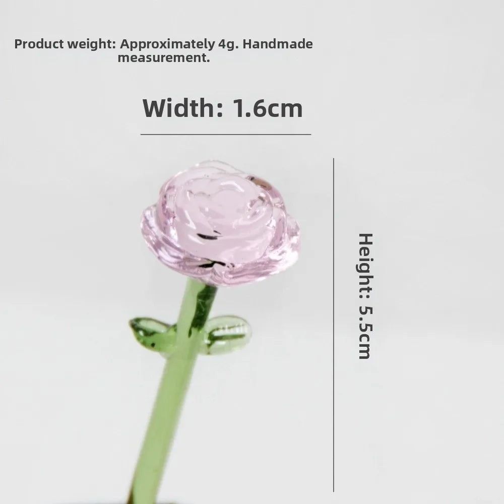 bouquet fleurs artificielles roses coeurs transparentes vase verre moderne artisanal