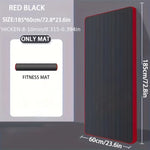 tapis fitness noir rouge rayures horizontales surface rugueuse moderne épais 15mm