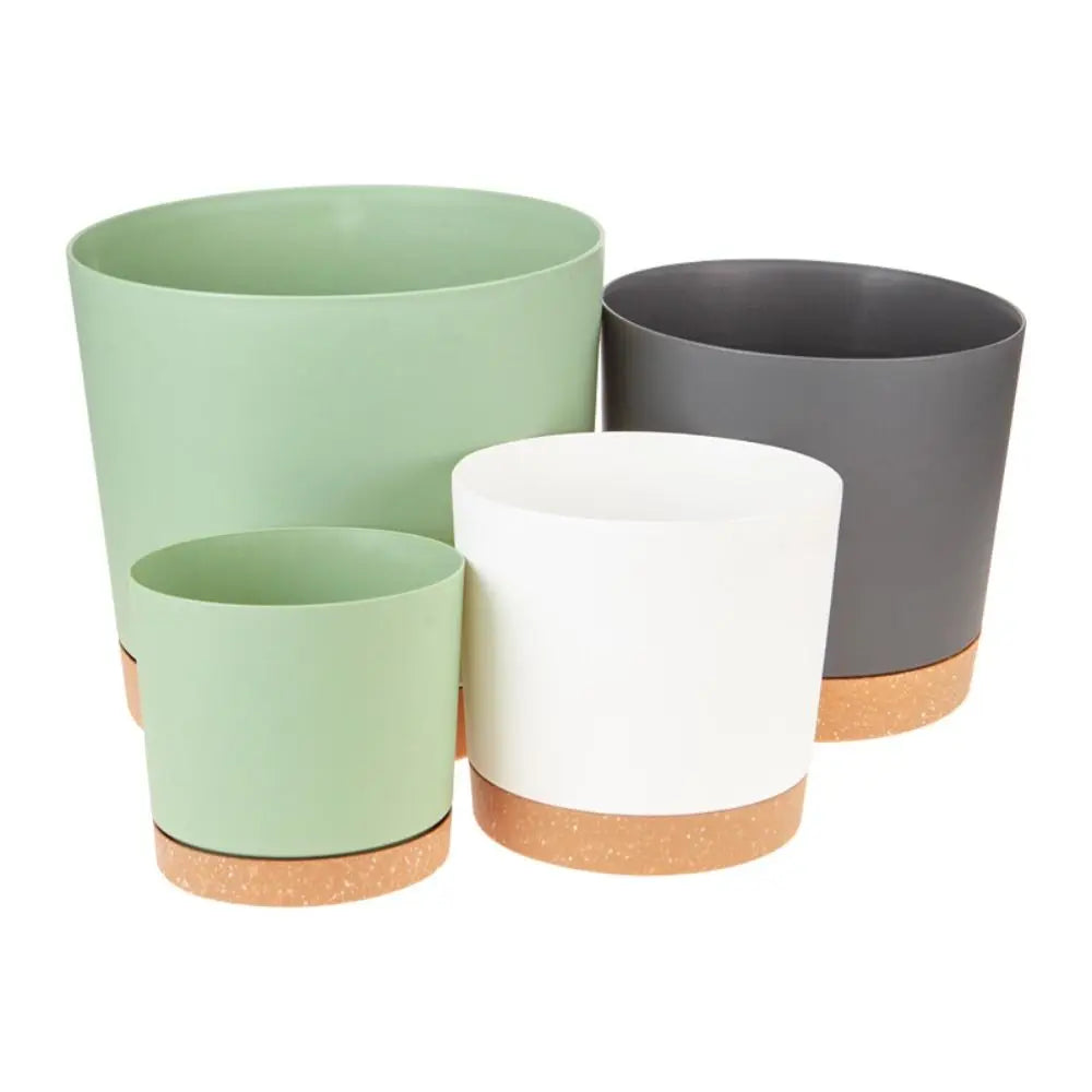 pots fleurs béton ciré moderne vert gris blanc opaques différents