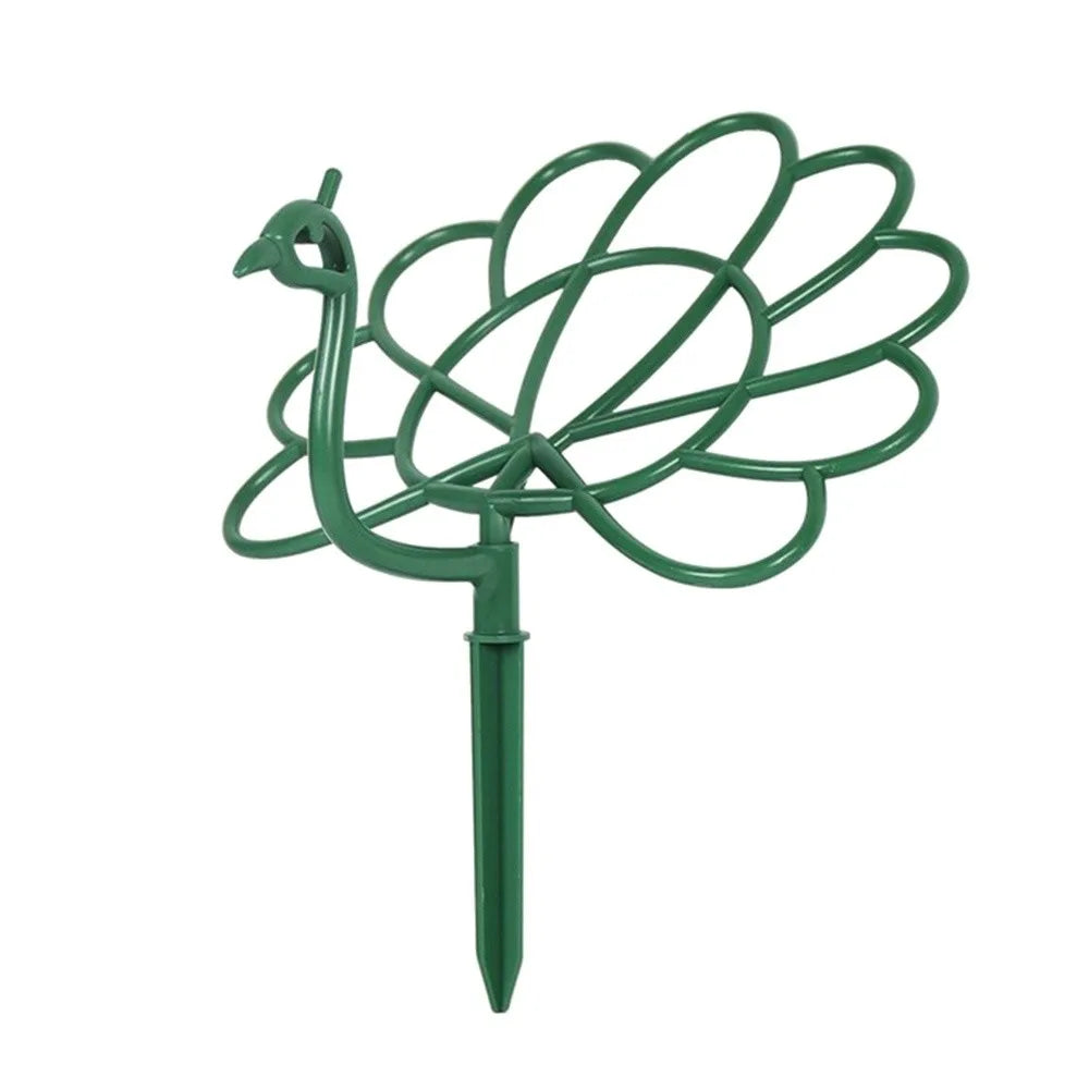 support plante oiseau stylisé vert métallique opacité totale jardinage piquée terreau fleurs roses blanches