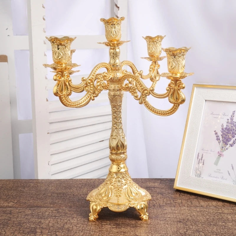 bougeoirs or baroques têtes motifs floraux classiques ornements noël événements