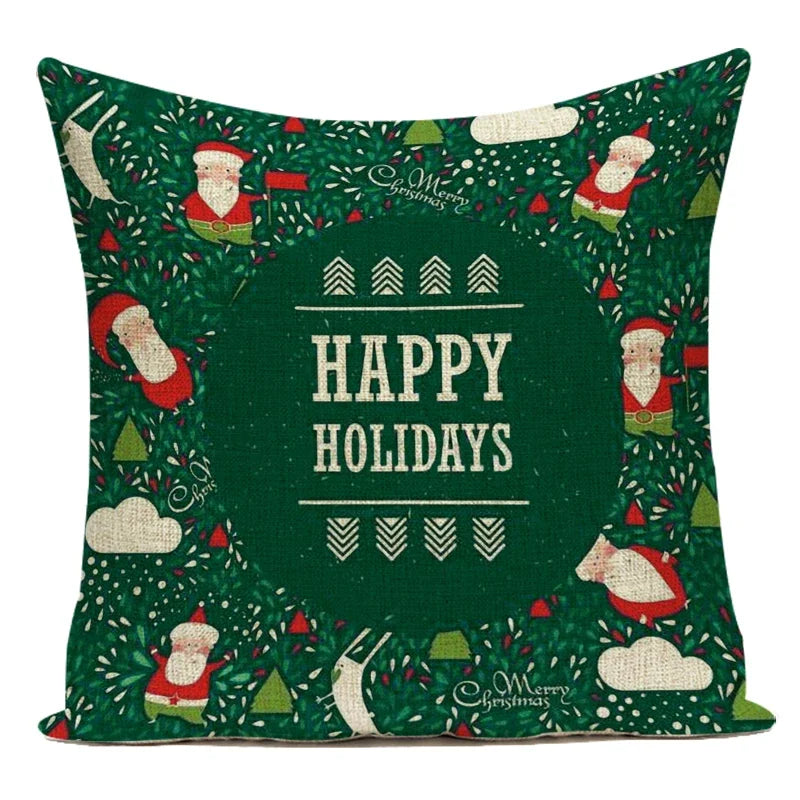 coussins noel motifs rennes neige sapins merry christmas festive decoration voiture maison