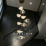 suspension lumineuse moderne pierre verre blanc doré led 4000k 3000k 6000k