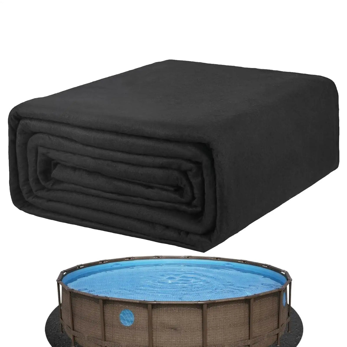 tapis protection piscine noir moderne sol gravier béton bois pierre