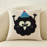 coussin carré 45x45cm motif animaux noir blanc cartoon amovible lavable