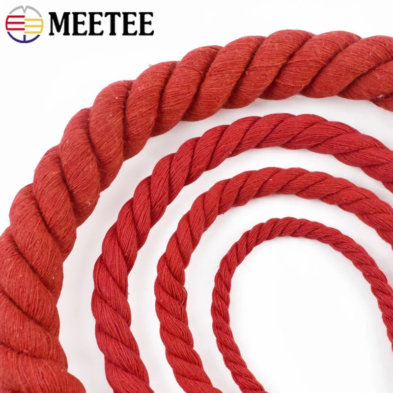 corde tressée rouge coton tissée plusieurs brins sac vêtement accessoire couture diy sac dos
