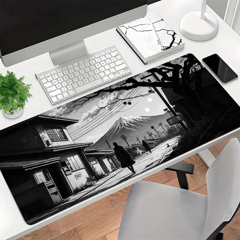 tapis souris noir illustration urbaine caoutchouc protection jeu souris artiste accessoire
