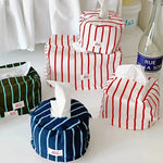 boîtes mouchoirs rayées moderne tissu amovible blanc rouge vert bleu mouchoirs blancs minimaliste salon