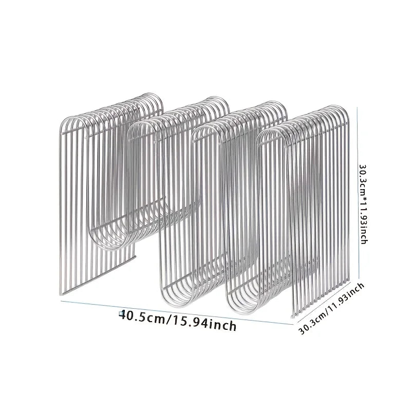 porte revues minimaliste moderne rangement magazines argenté doré simple meuble salon multifonction chambre
