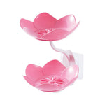 support savon fleur lotus rose vert violet moderne adhésif salle bain douche