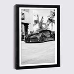 Cadre photo noir et blanc nordique avec affiche rue