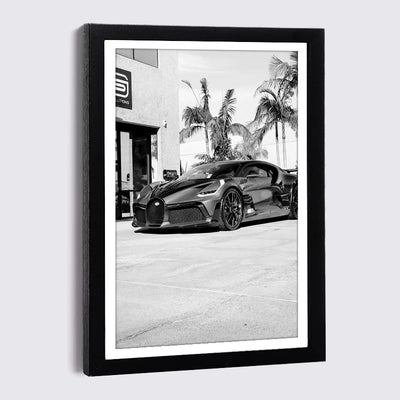 Cadre photo noir et blanc nordique avec affiche rue
