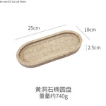 ensemble salle bain pierre naturelle moderne distributeur savon porte brosse dents plateau carré minimaliste