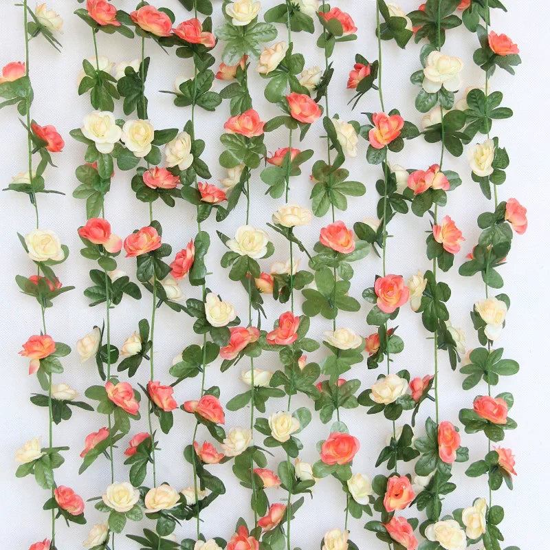 Guirlande artificielle fleurs roses ornement maison mariage anniversaire intérieur festive