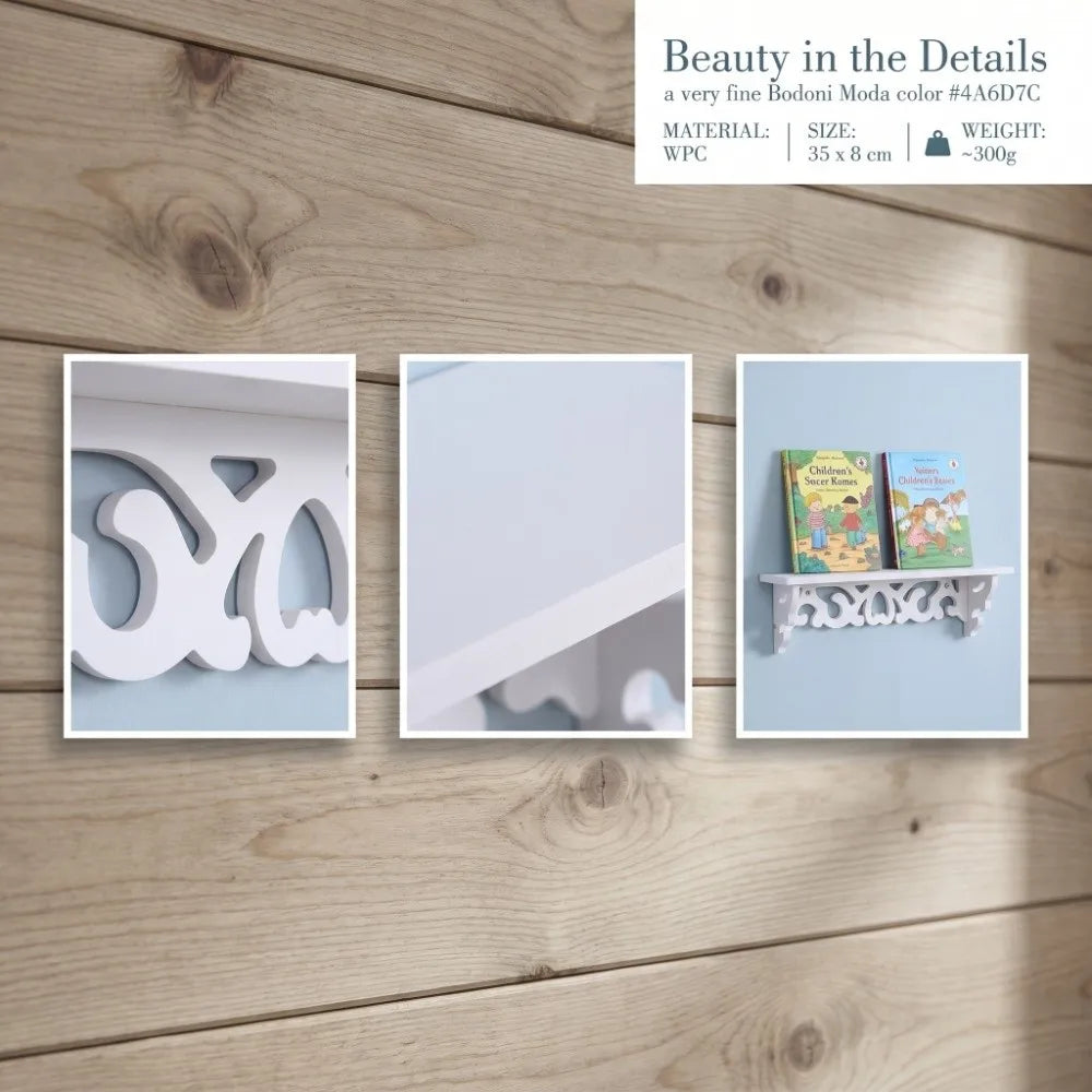 étagère murale blanche sculptée réutilisable classique fixations longues étagères gigognes multiples utilisations opaques sans
