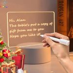 tablette d'écriture lumineuse transparente moderne stylo bordure lumineuse minimaliste calendrier écriture usb rechargeable led