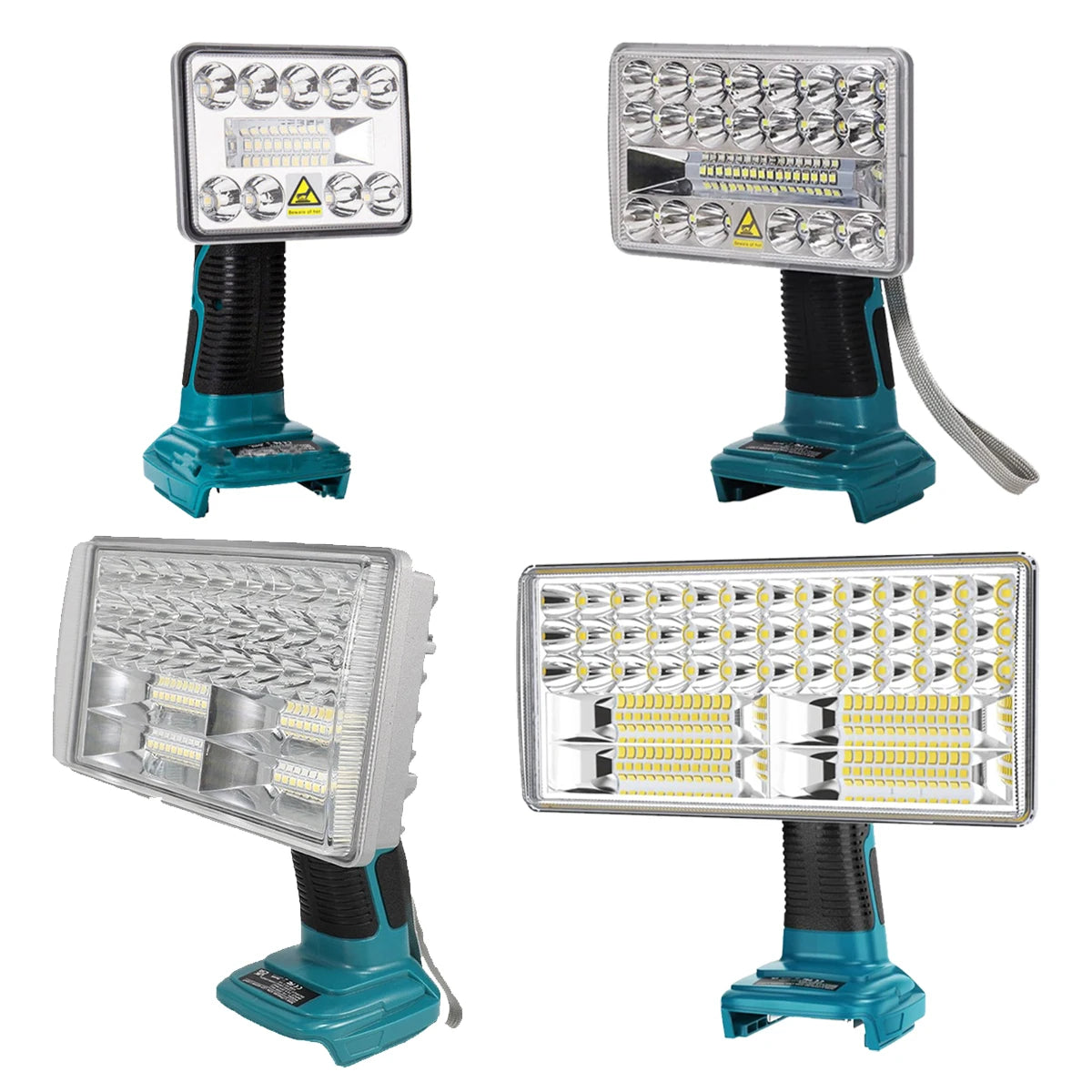 lampe travail led sans fil bleu gris moderne 3000 lumens 40w rechargeable poignée souple