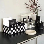boîtes rangement carreaux noir blanc pliables modernes minimalistes bureaux multifonctions