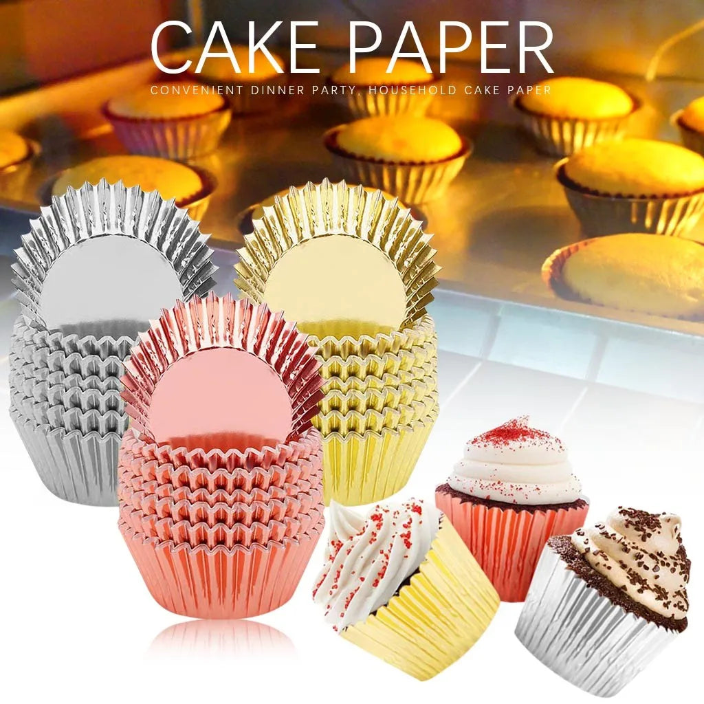 moules muffins papier argent doré rosegold jaune rilles brillants decoratifs festifs gâteau
