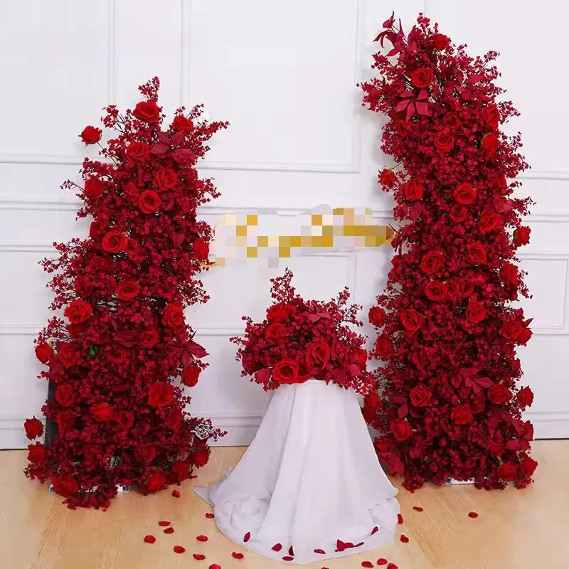 décoration extérieure mariage anniversaire rose rouge artificielle moderne bouquet grande taille