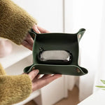 plateau pliable simili cuir moderne minimaliste vert noir orange gris marron rouge bleu