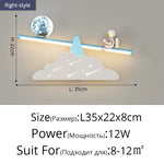 lampe murale moderne astronaute étoiles lune blanc doré crème minimaliste chambre enfant