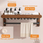 porte serviettes mural noir serviettes bain brosse dents étagère rangement moderne fixations vis 60cm