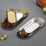 assiettes ovales or argent plates rangement cosmétiques outils nail art moderne élégants