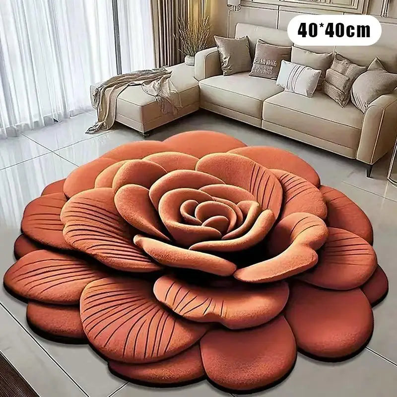 tapis fleur relief violet bleu rouge moderne velours cristallin doux salon durable