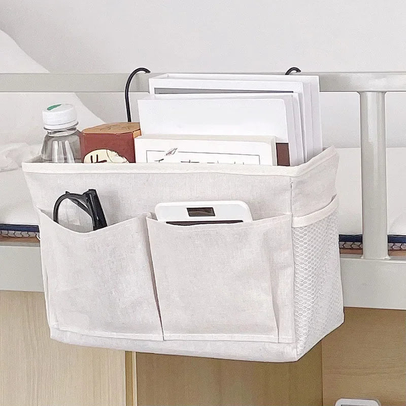 sac rangement gris toile épaisse multifonction crochet métallique opacité chambre