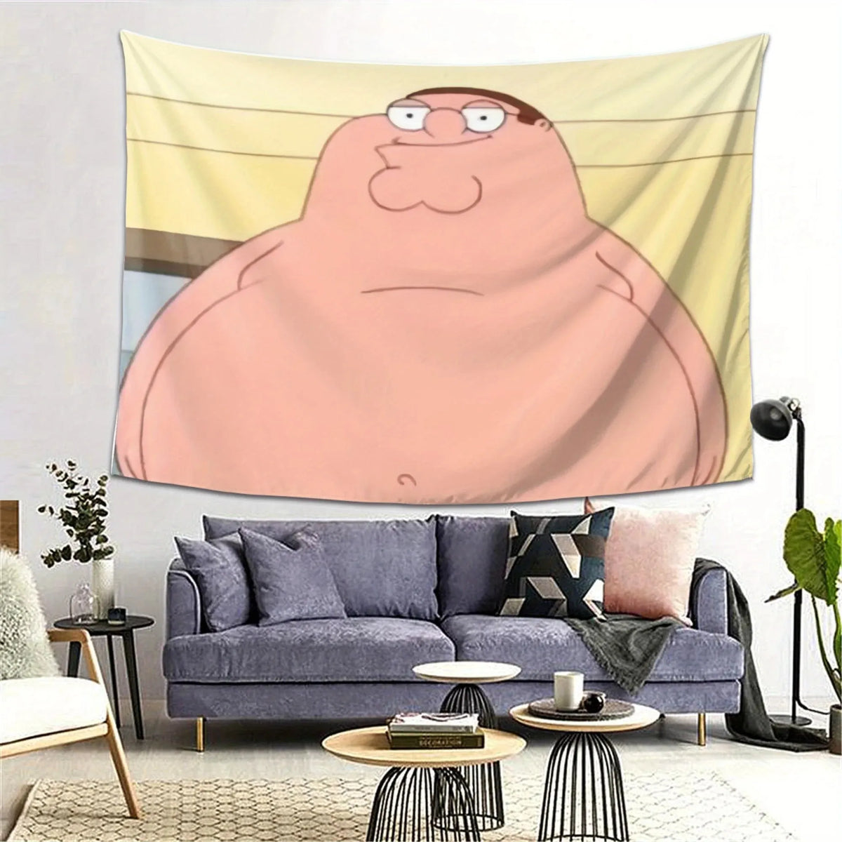 tapisserie cartoon glenn quagmire rose pâle beige clair décoration chambre salon 150x200cm lavable machine