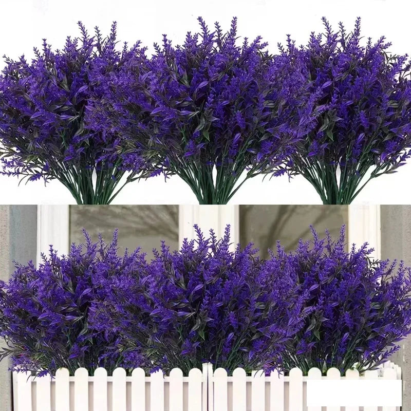 plantes artificielles feuilles pointues vert clair violet modernes extérieures intérieures décoration exposition 10 pièces