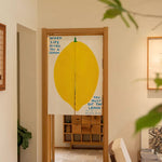 rideau moderne citron stylisé blanc jaune texte lemon décoratif clips cuisine