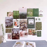 collage mural vintage romantique paysages floraux clips rose beige vert bleu blanc adolescents