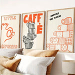 affiches modernes graphiques tasses espresso caffè noir blanc salon decoration